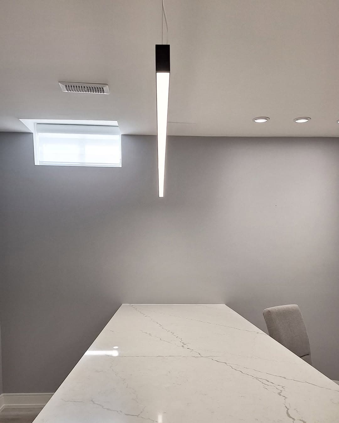 Modern pendant light over countertop