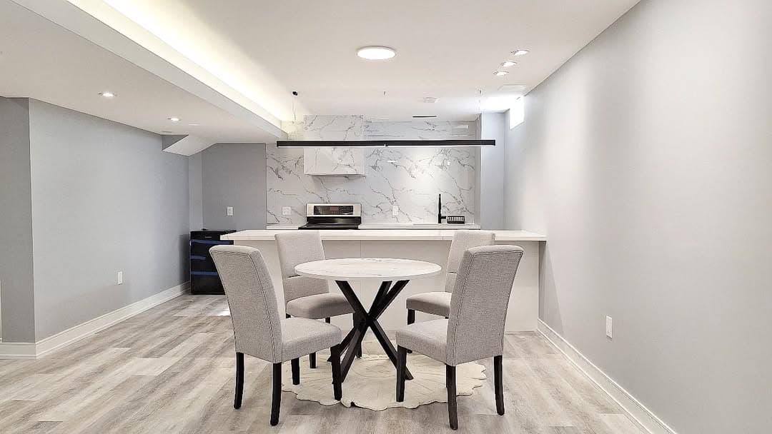 Vanity with LED mirror — alternate angle