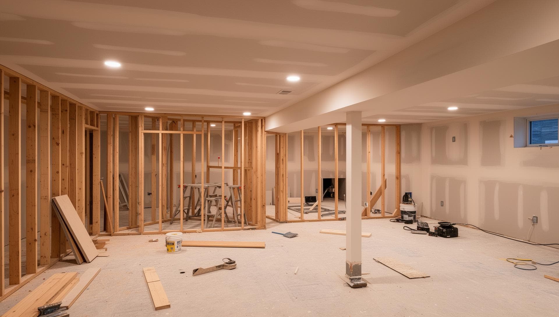Basement renovation in progress